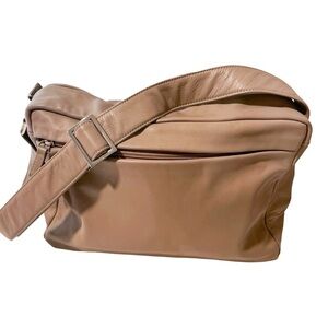 NEW PERLINA NEW YORK Taupe Satchel Leather Bag
